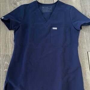 Figs Navy Blue Catarina Scrub Top